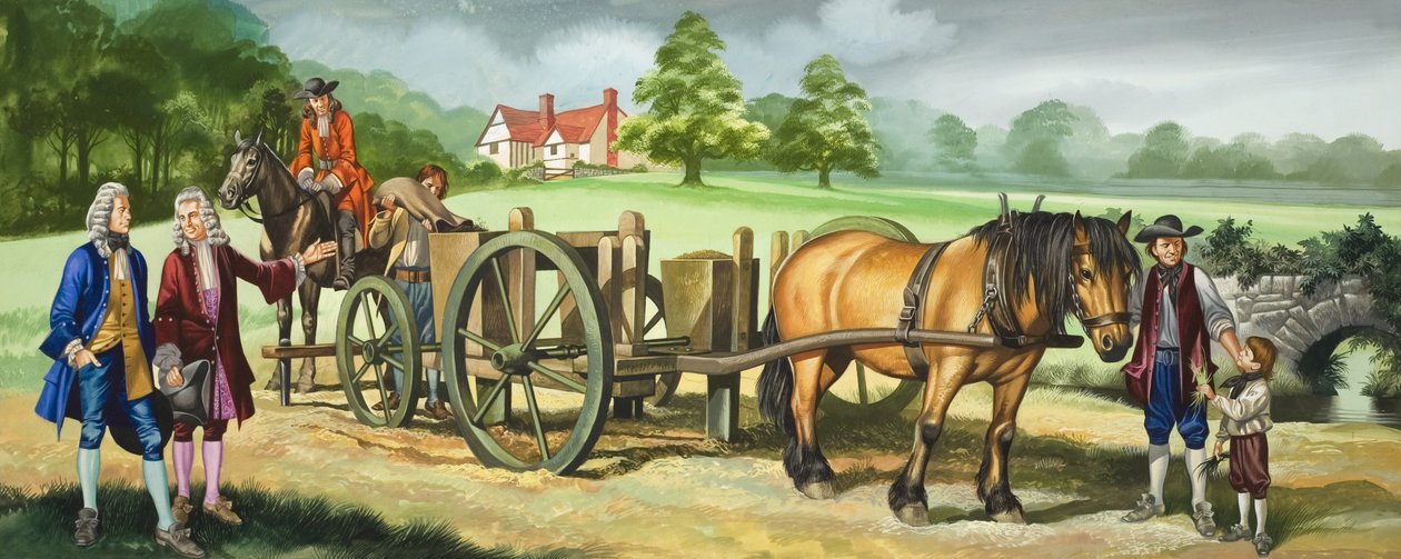 Days of Daniel Defoe (1660-1731) (gouache på papir) af Ron Embleton