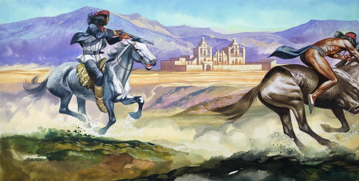 Indianere (gouache på papir) af Ron Embleton