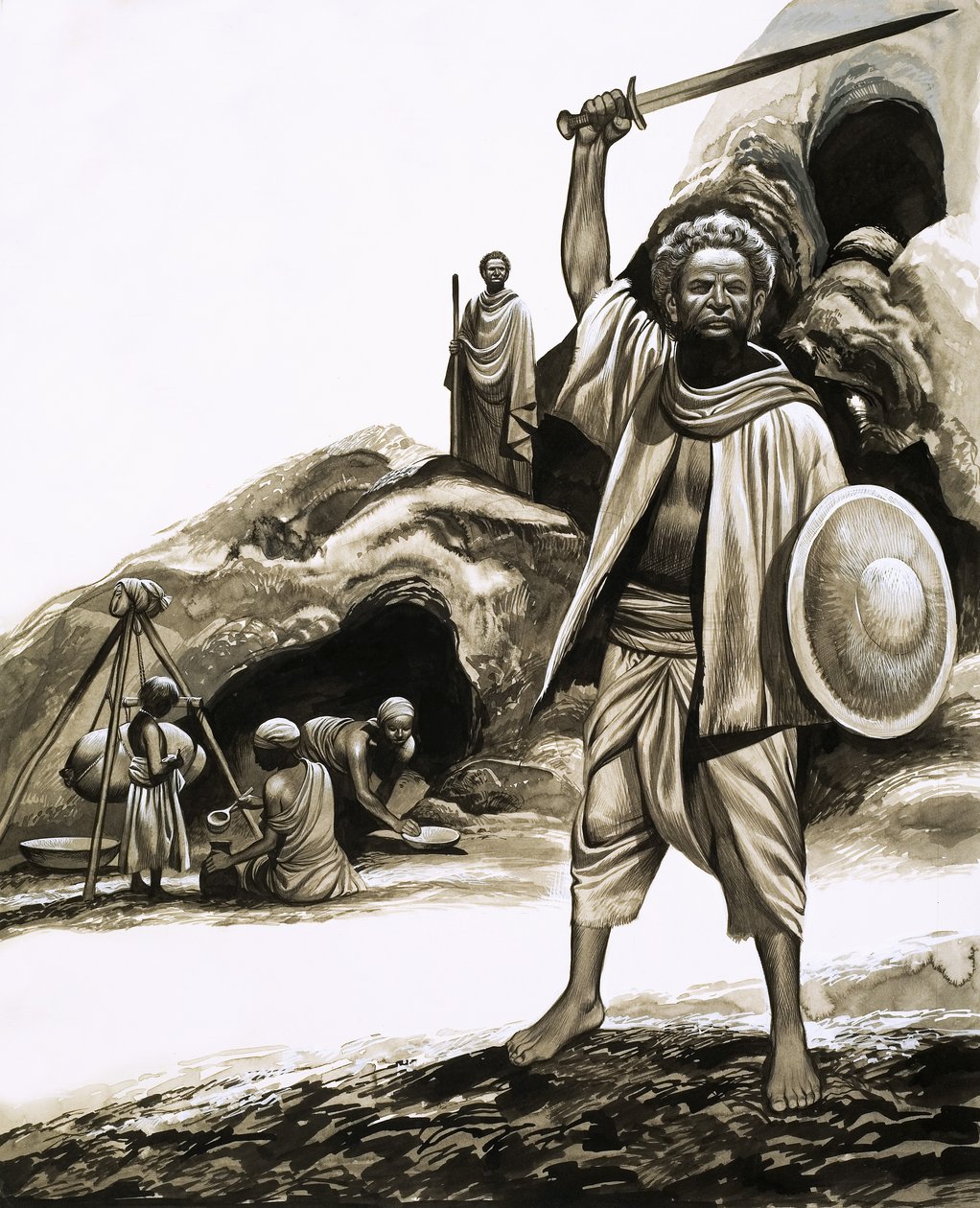 Primitive mennesker i dag: Qaraerne - de kalder dem sønnerne af Saba af Ron Embleton
