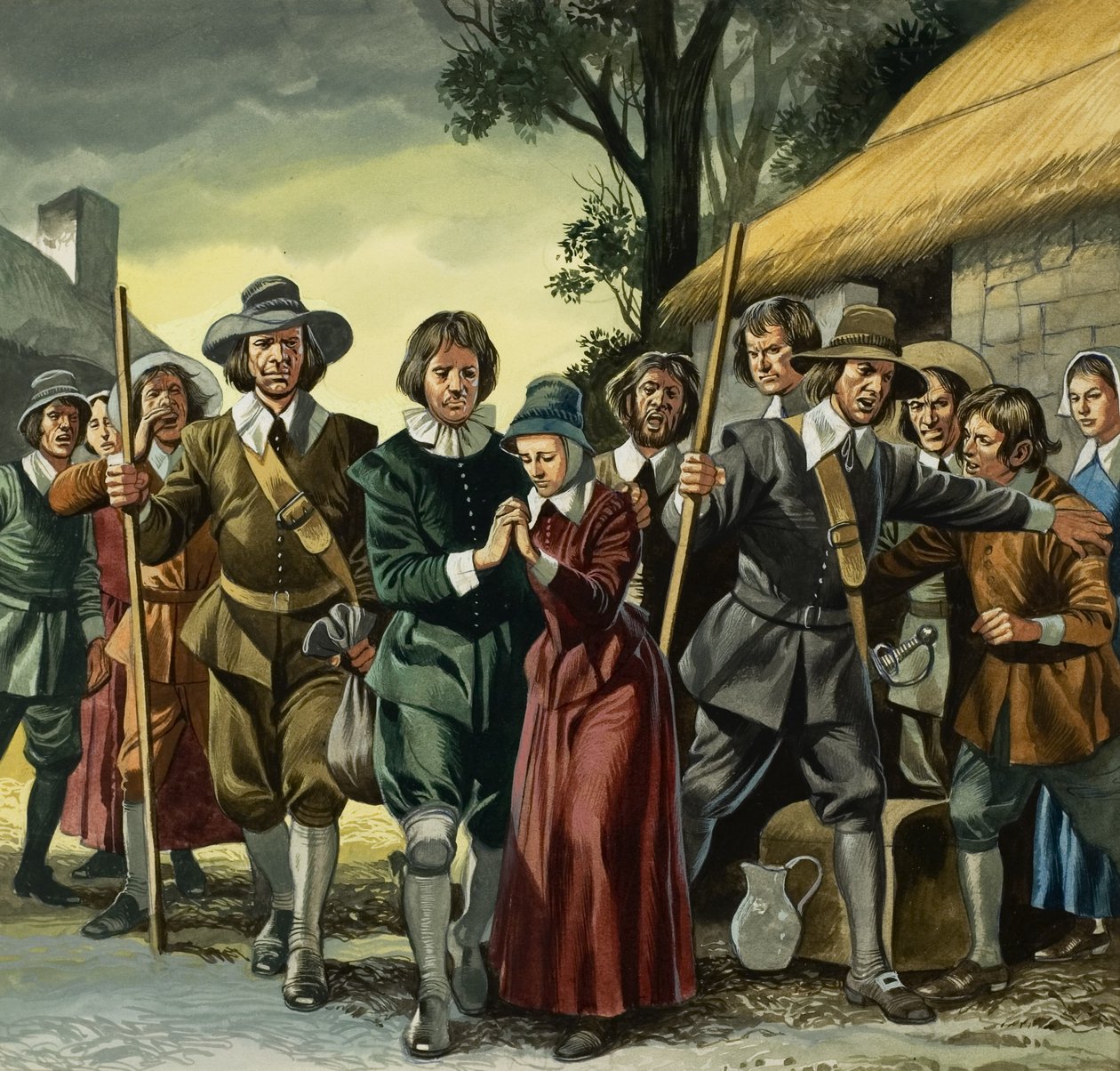 Puritanere (gouache på papir) af Ron Embleton