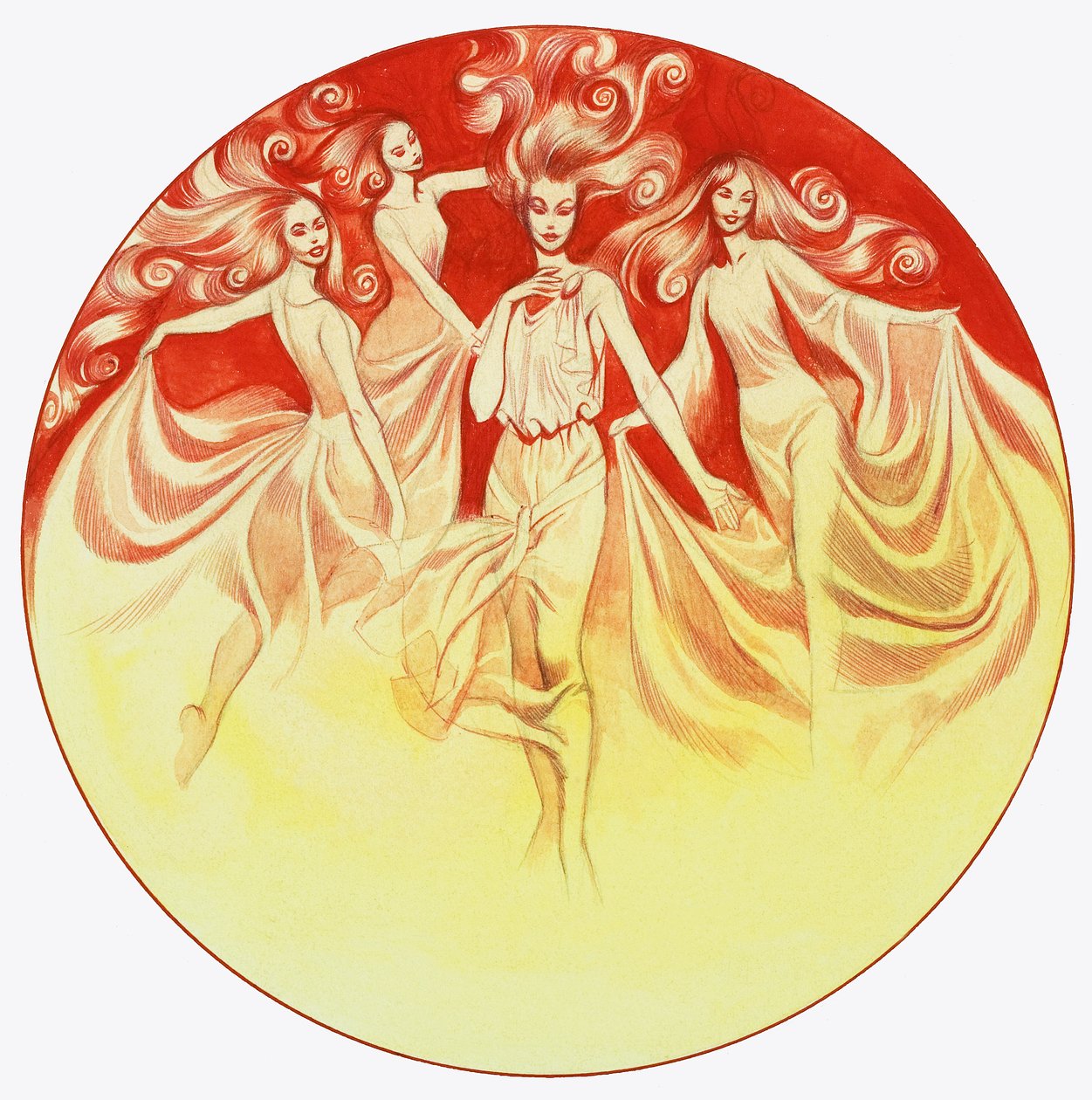 Tannhauser og Venus (gouache på papir) af Ron Embleton
