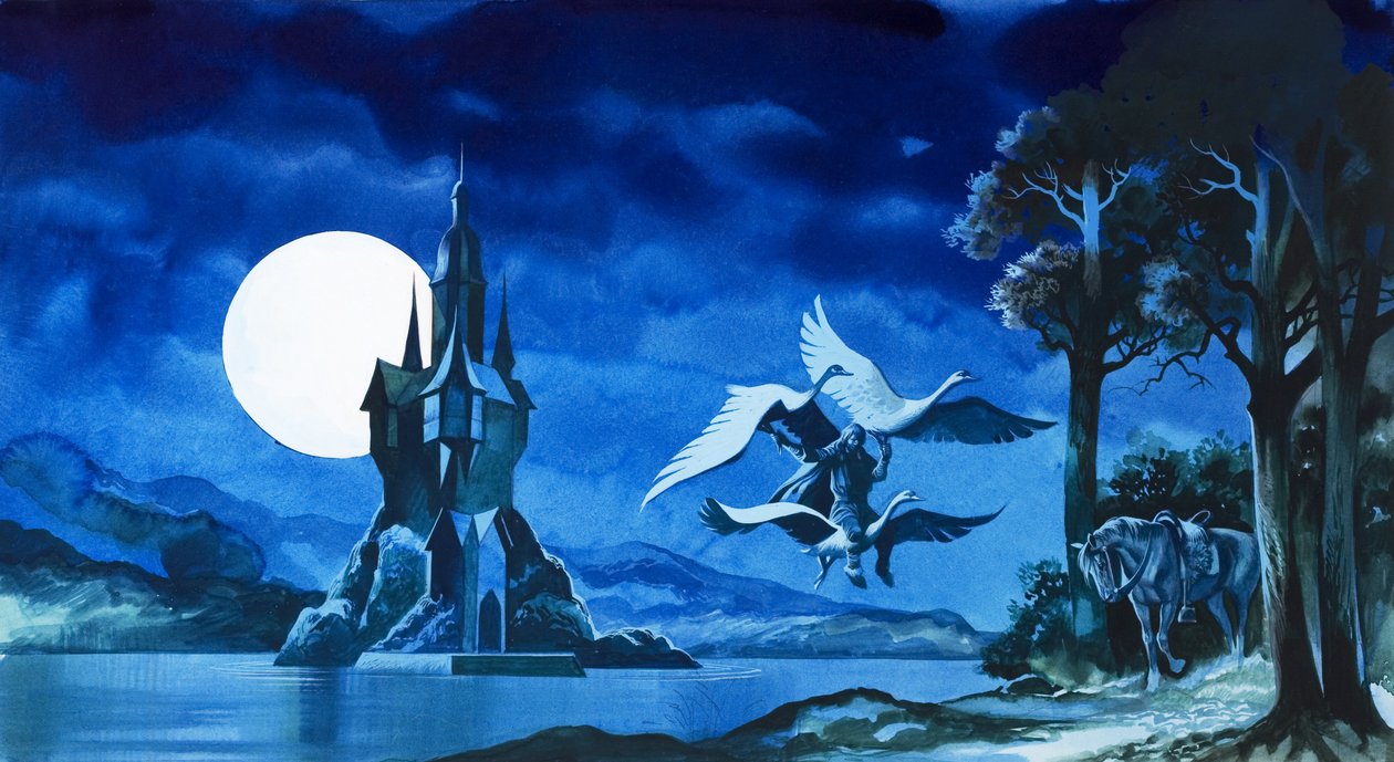 De magiske æbler (gouache på papir) af Ron Embleton