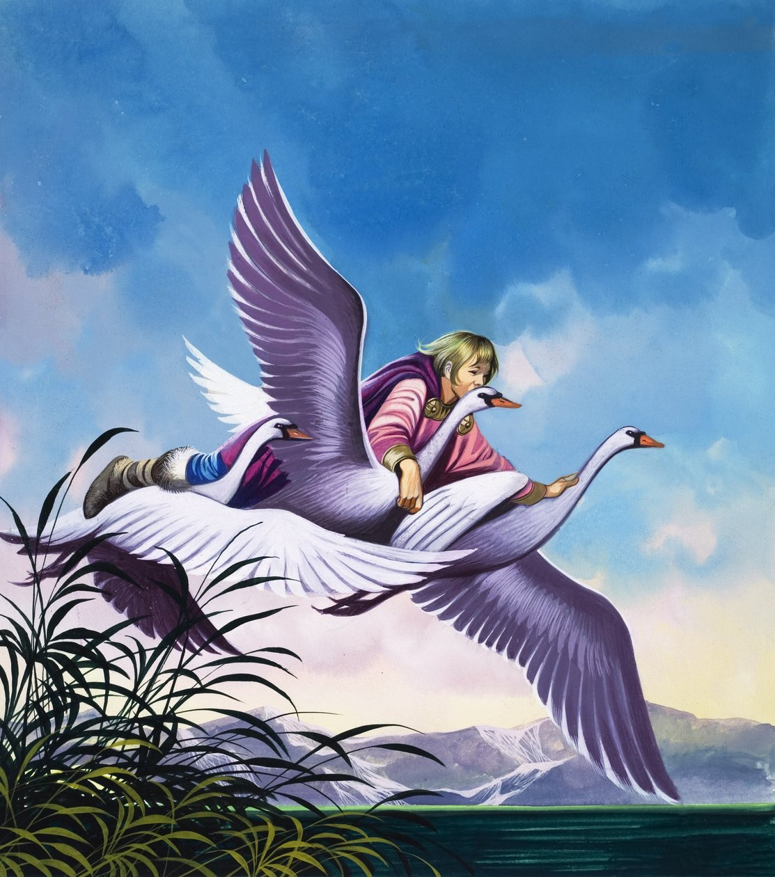 De magiske æbler (gouache på papir) af Ron Embleton