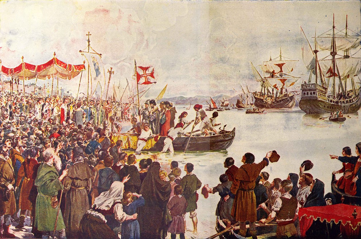 Afgang fra Vasco da Gama til Indien af Roque Gameiro