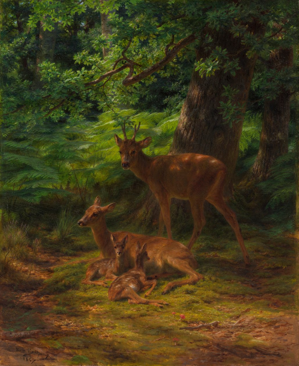 Hjort i hvile, 1867 af Rosa Bonheur