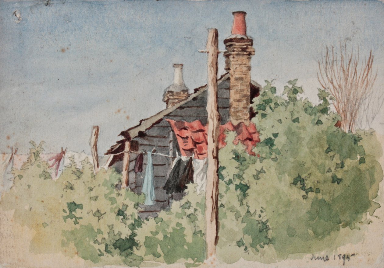Vask på linie, 1895 af Rosa Clementina Petherick