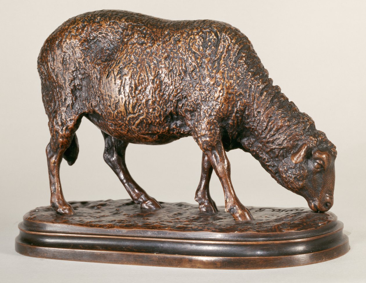 Et græssende får (bronze) (forsiden af 226301) af Rosa Bonheur
