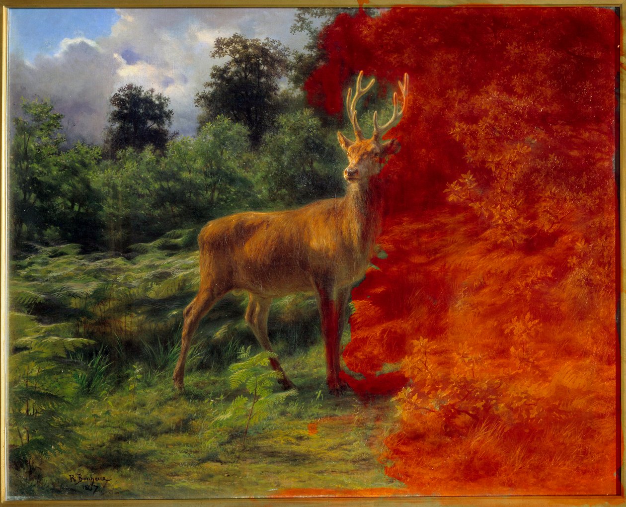 Hjorte lytter til vinden af Rosa Bonheur