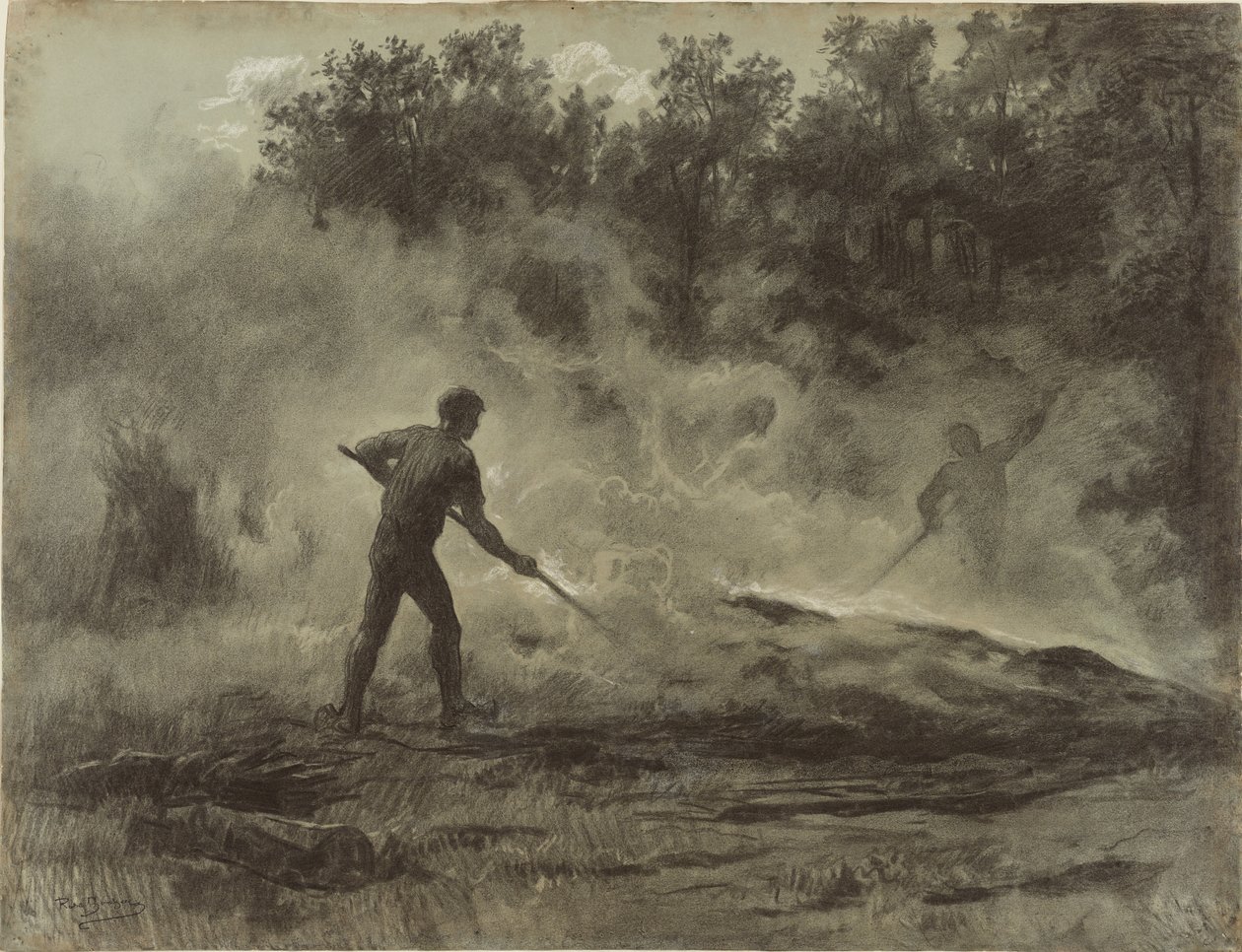 Trækulbrændere (Les charbonniers) af Rosa Bonheur