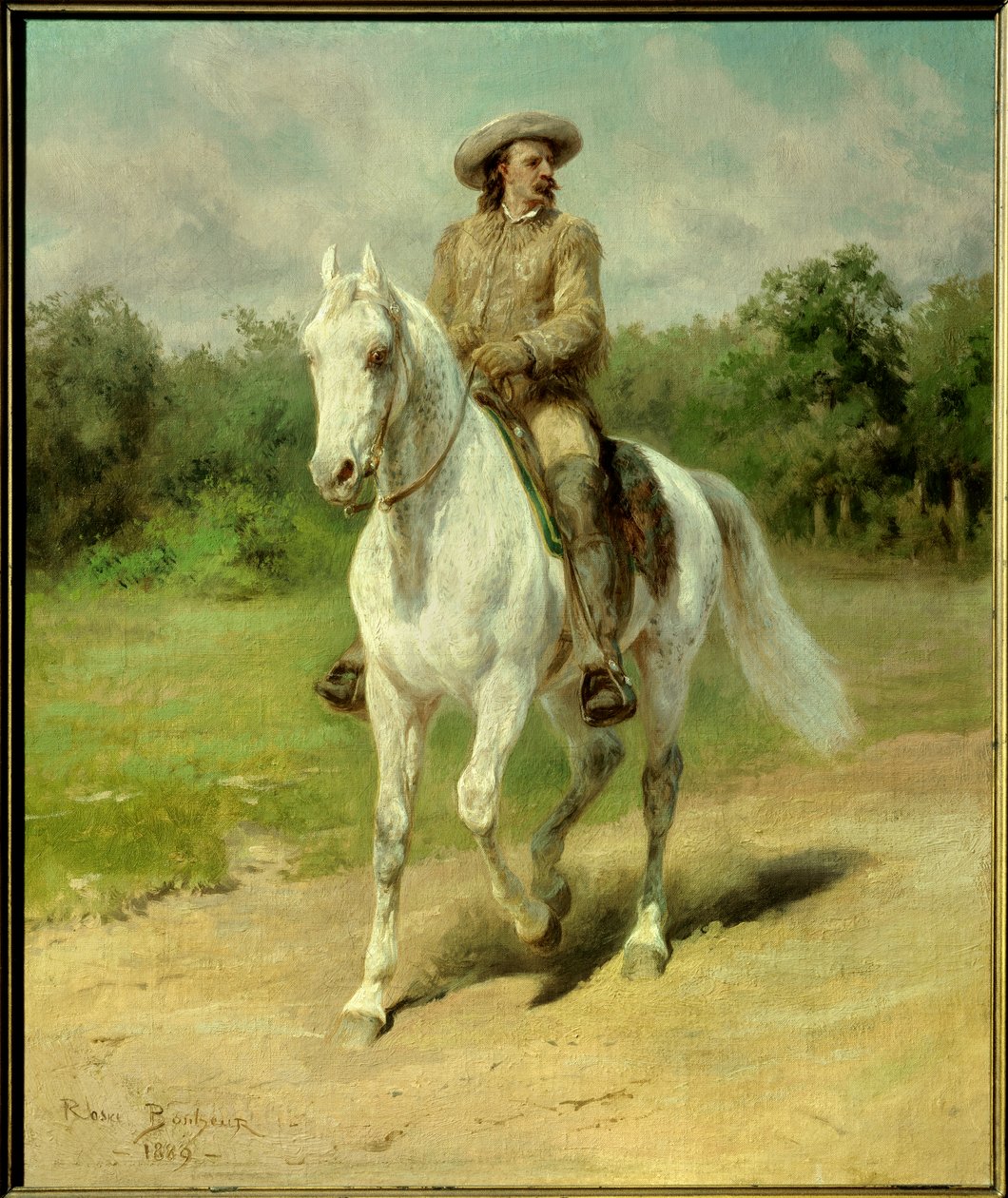 Portræt af William Frederic Cody (1846-1917), kendt som Buffalo Bill, amerikansk soldat, eventyrer og rytterskuespiller. Maleri af 1889 af Rosa Bonheur (1822-1899). Cody, Buffalo Bill Historical Center. - Portræt af William Frederick Cody (1846-1917), nick af Rosa Bonheur
