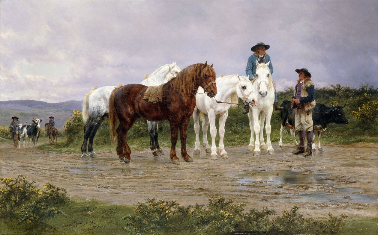 Pyrenæernes Farmers Market bundet, 1884 af Rosa Bonheur