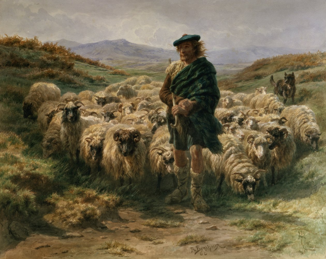 The Highland Shepherd, akvarel af Rosa Bonheur