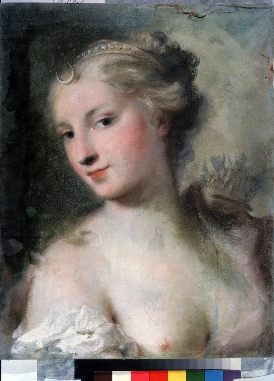 ""Diane"" (Diana) Pastelmaleri af Rosalba Giovanna Carriera (1657-1757) omkring 1746 Pushkin Museum, Moskva af Rosalba Giovanna Carriera