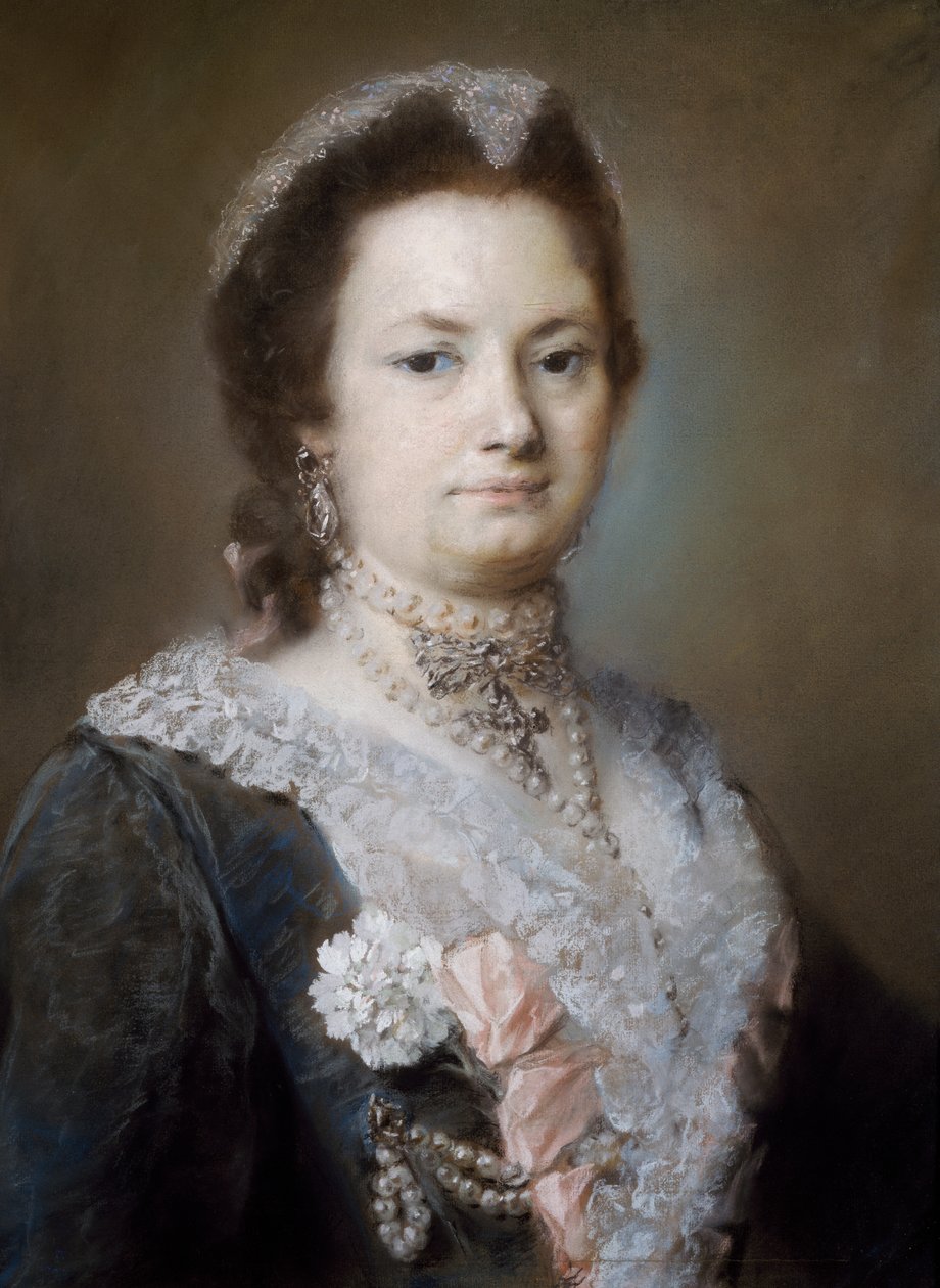 Portræt af en dame (pastel på papir) af Rosalba Giovanna Carriera