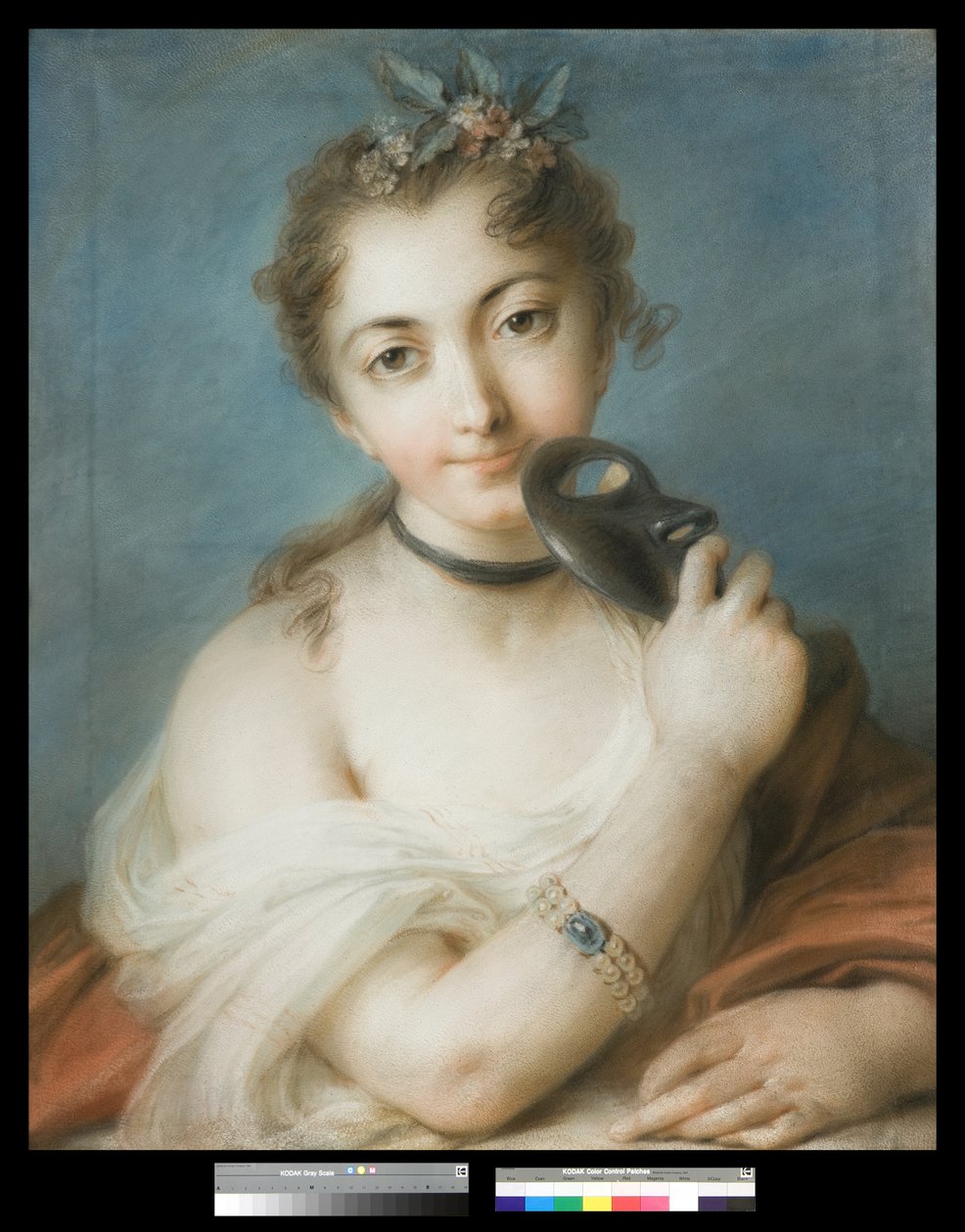Portræt af en kvinde med maske, ca. 1720-30 af Rosalba Giovanna Carriera