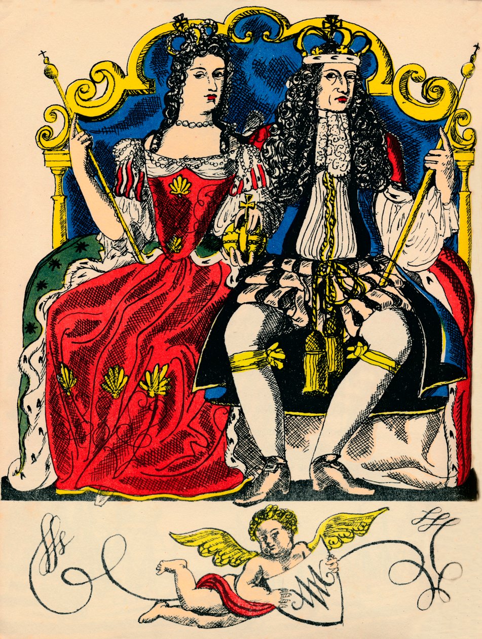 William III og Mary II, konge og dronning af Storbritannien og Irland fra 1688, 1932 af Rosalind Thornycroft