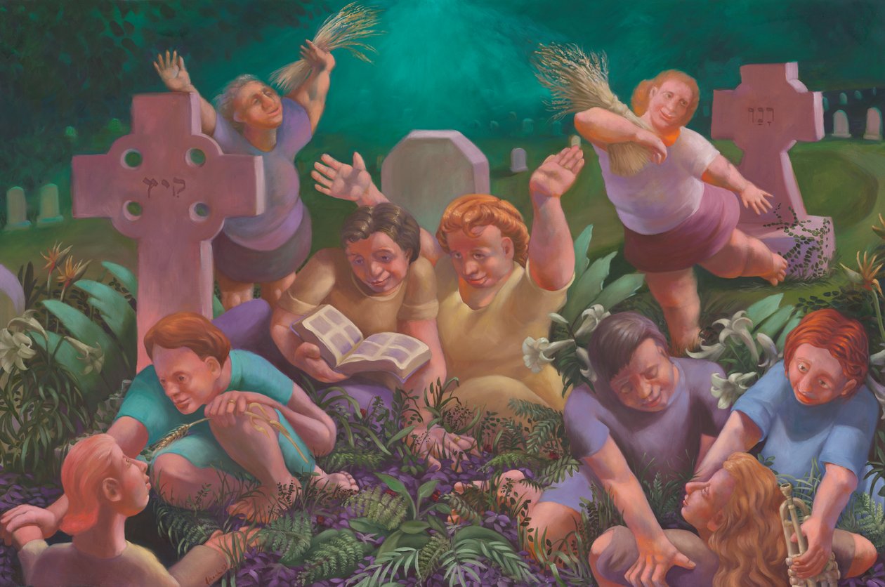 A Reading From the Book of Isaiah, 2006 (olie på lærred) af Rosemarie Adcock