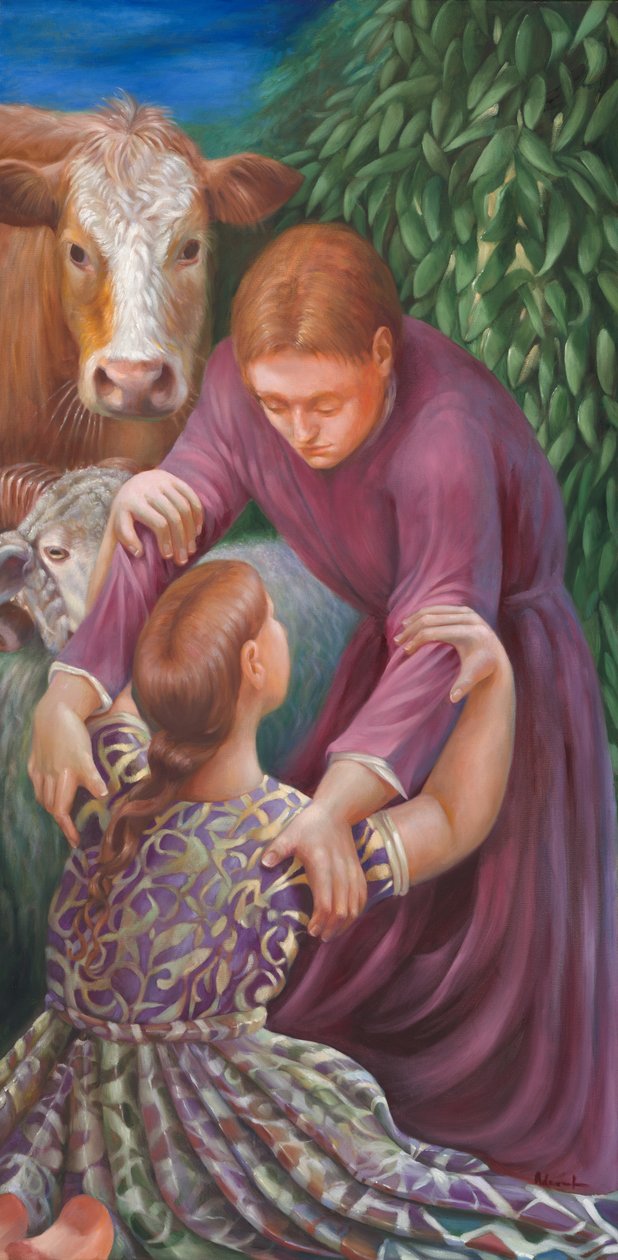 Mercy, 2015 (olie på lærred) af Rosemarie Adcock