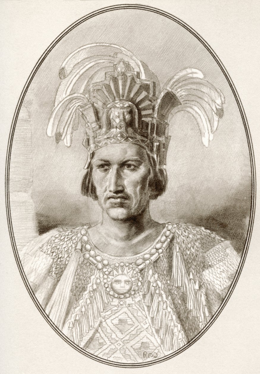 Moctezuma II, fra levende biografier af berømte herskere. af Ross Gordon