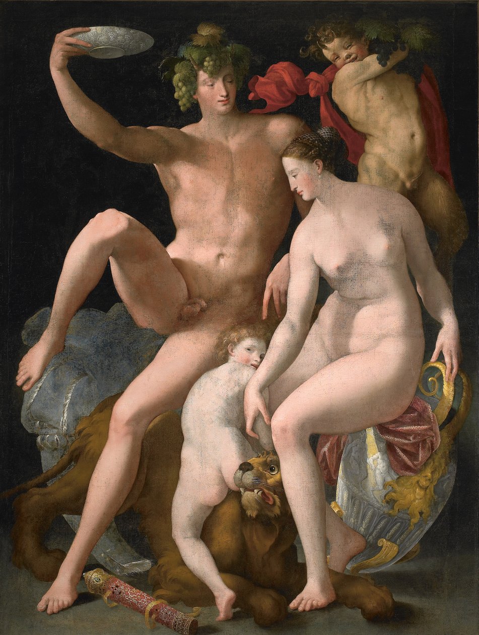 Bacchus, Venus og Amor, ca. 1535. af Rosso Fiorentino