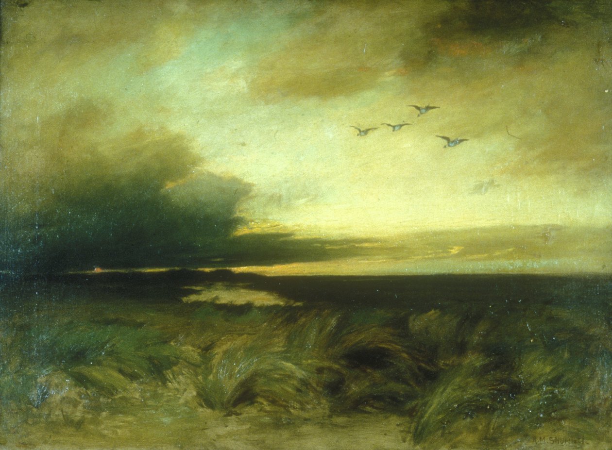 Aften nær Rockaway (olie på lærred) af Roswell M. Shurtleff