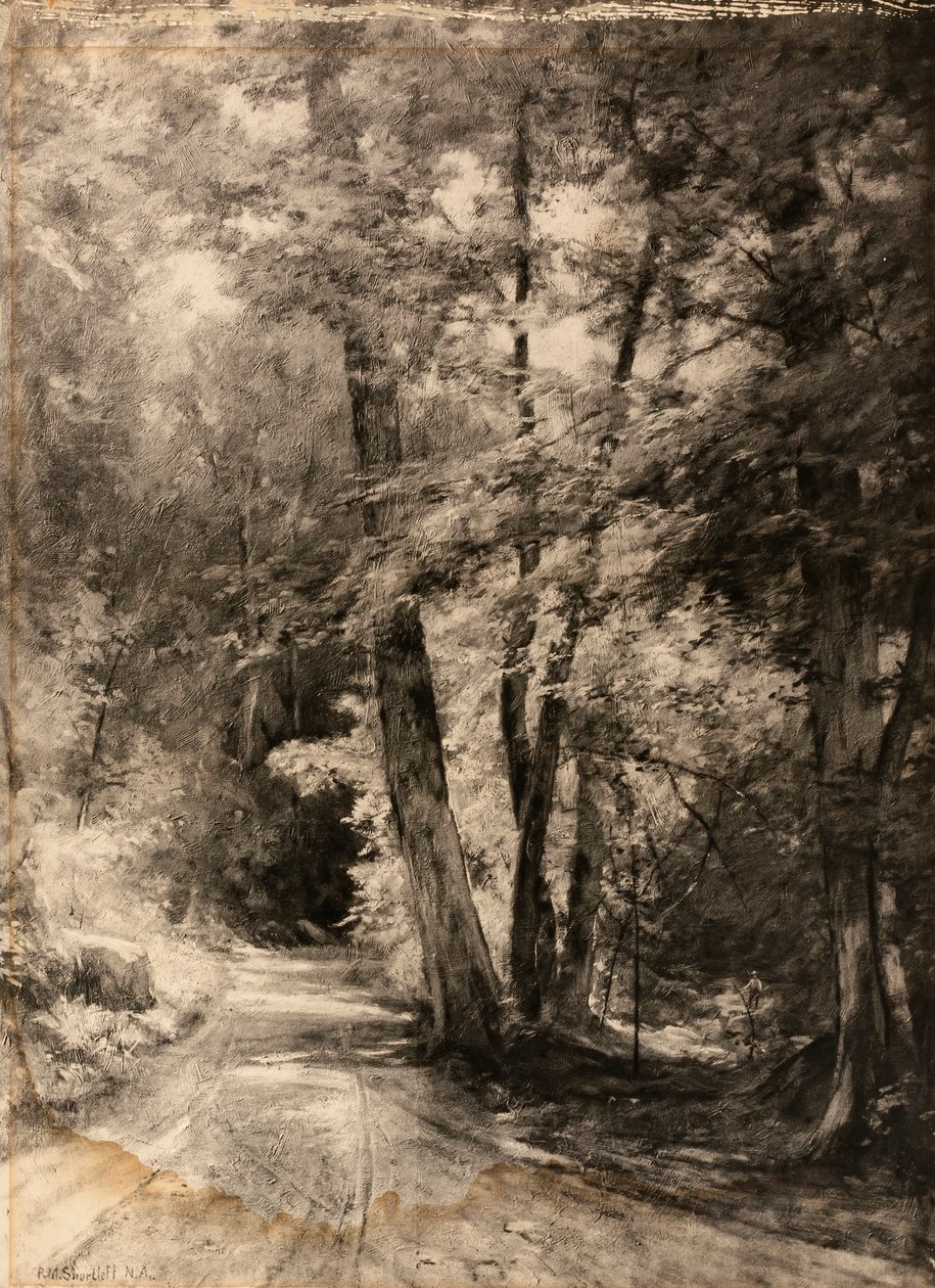 Fotogravure af maleri af en skovscene af Roswell Morse Shurtleff