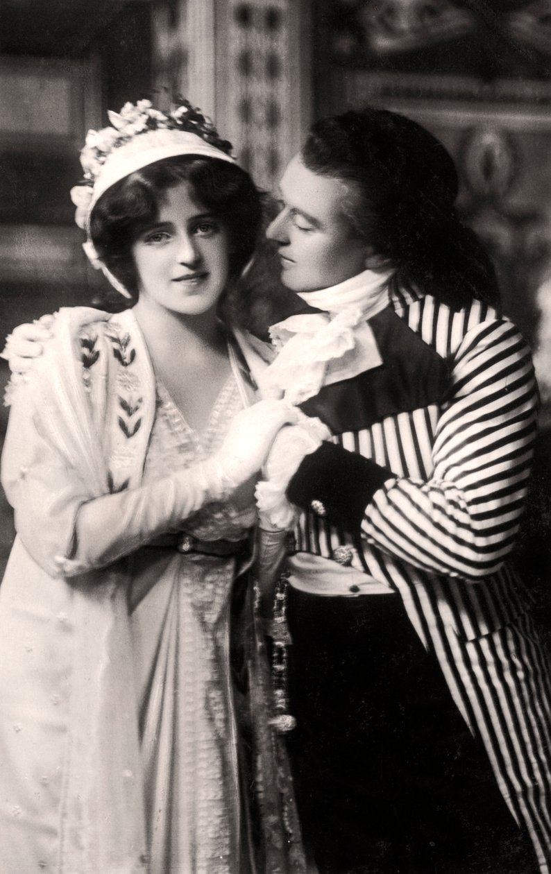Robert Evett 1874-1949 og Denise Orme 1885-1960 i The Merveilleuses, begyndelsen af det 20. århundrede. af Rotary Photo