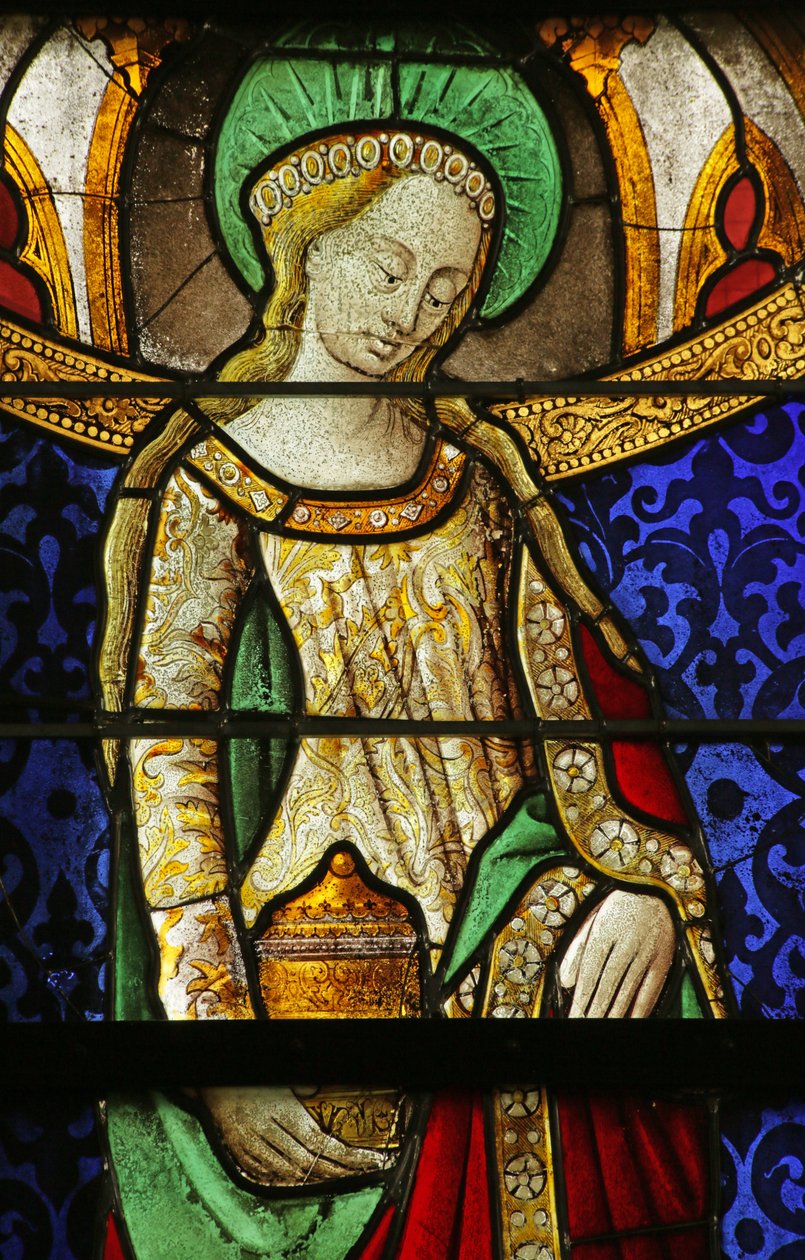 Vindue, der forestiller den hellige Maria Magdalena, detalje fra 2921604, 1500-10 af Rouen School