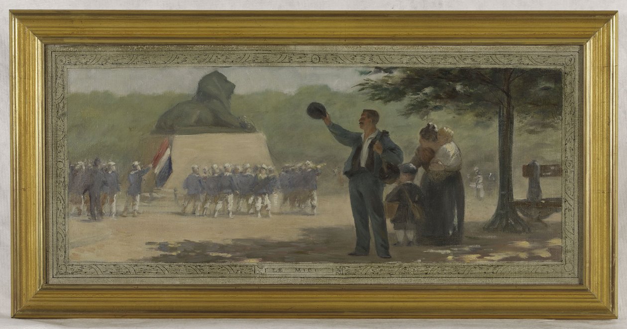 Skitse til ægteskabssalen på rådhuset i det 14. arrondissement: Le Midi, ca. 1889 (blæk, olie på lærred) af Roussel Géo Roussel Géo