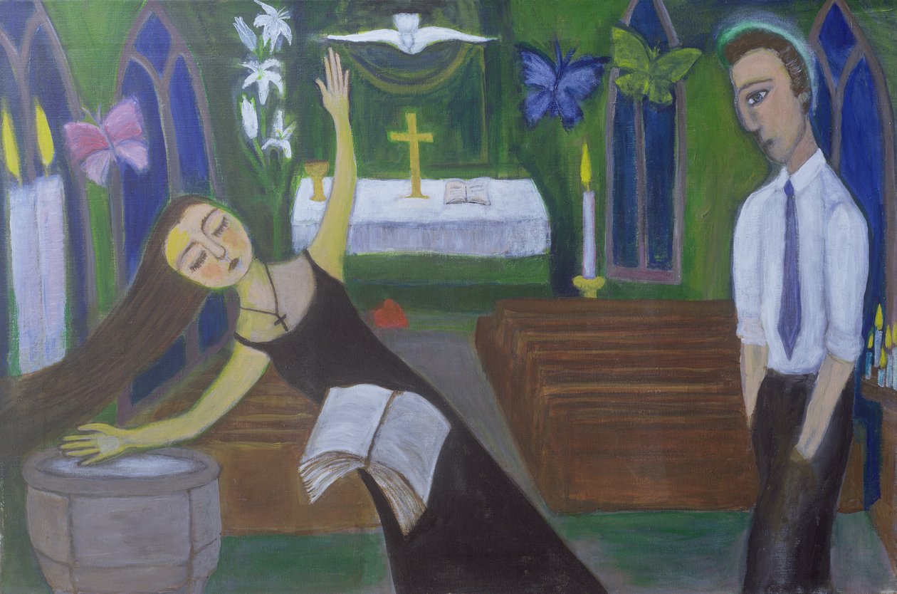 Religious Experience, 2002 (akryl på lærred) af Roya Salari