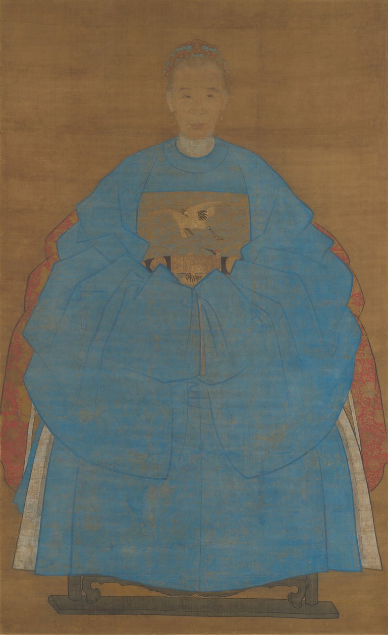 Portræt af en gammel dame, dateret xinyou 1561 eller 1621. af Ruan Zude