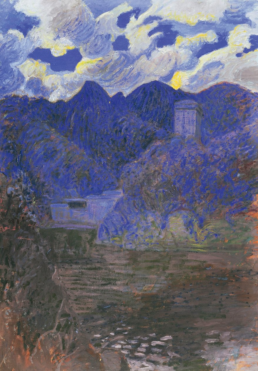 Forårets morgen i San Fruttuoso, af Rubaldo Merello (1872-1922), olie på lærred, 98x69 cm. Italien, 20. århundrede. af Rubaldo Merello