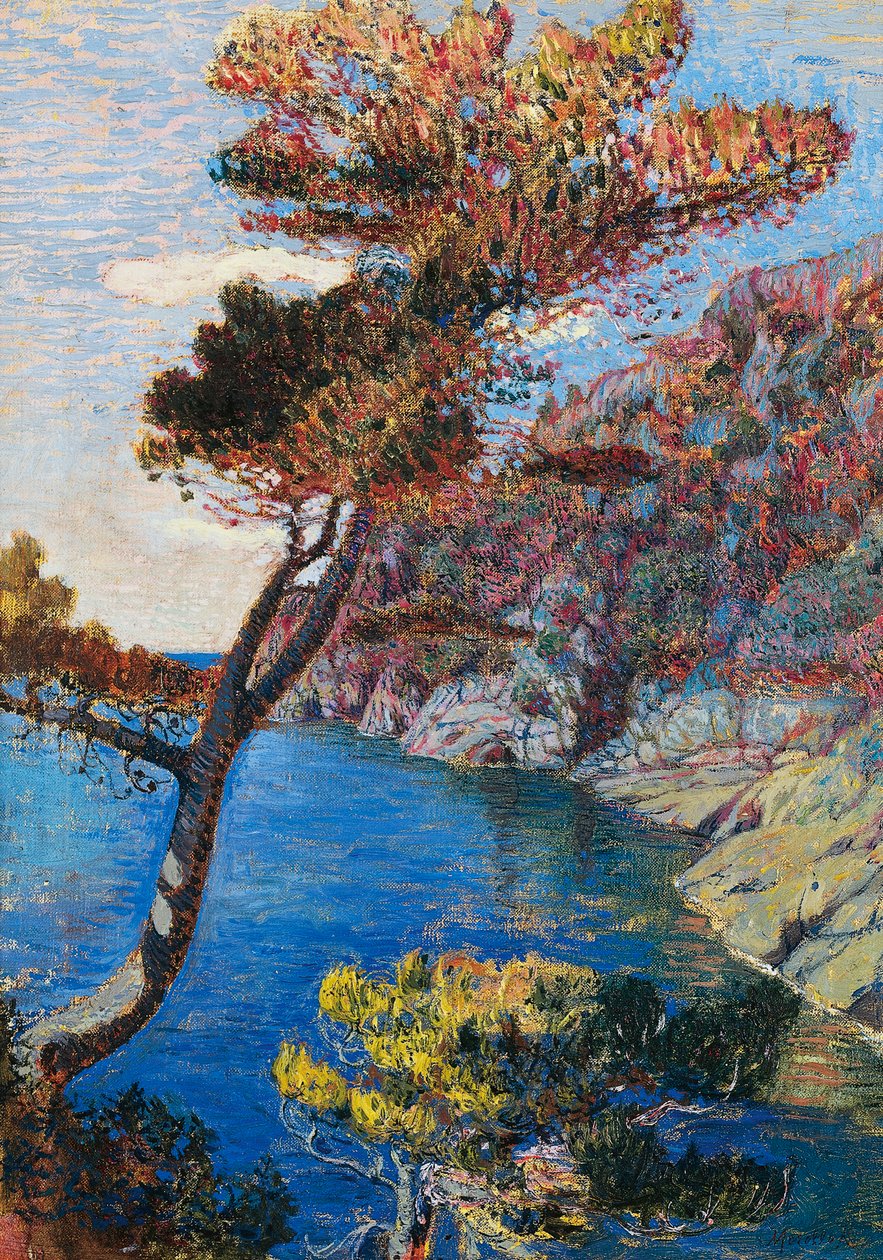 Portofino, af Rubaldo Merello (1872-1922), olie på lærred, 60x46 cm. Italien, 20. århundrede. af Rubaldo Merello