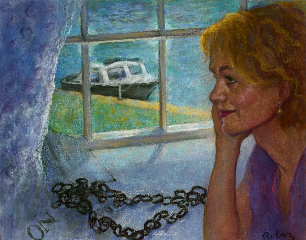Sally Emerson portræt af Zsuzsi Roboz i pasteller ca af Rudolf Eichstaedt