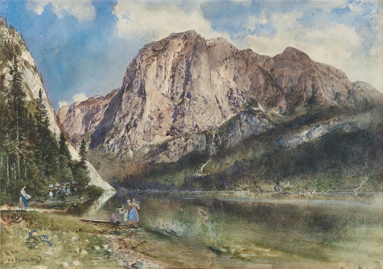 Altaussee -søen og ansigtet på Mount Trissel af Rudolf von Alt