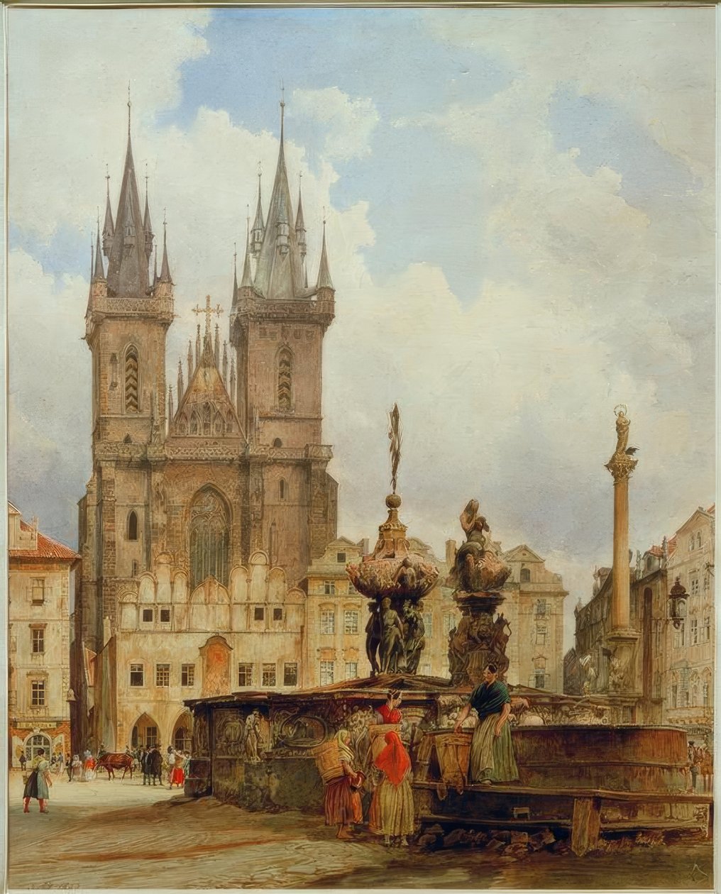 Tyn-kirken i Prag af Rudolf von Alt