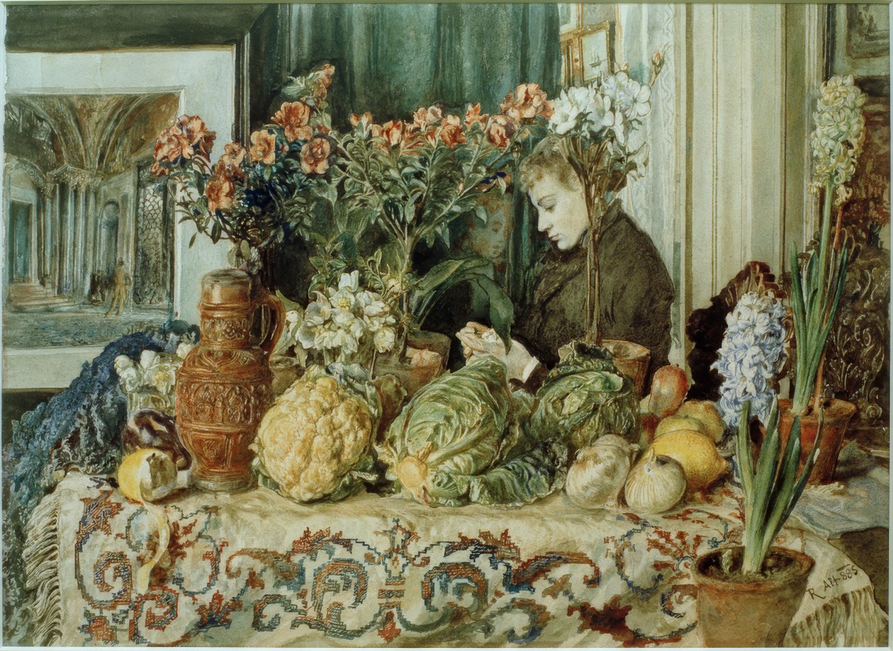 Interiør og stilleben af Rudolf von Alt