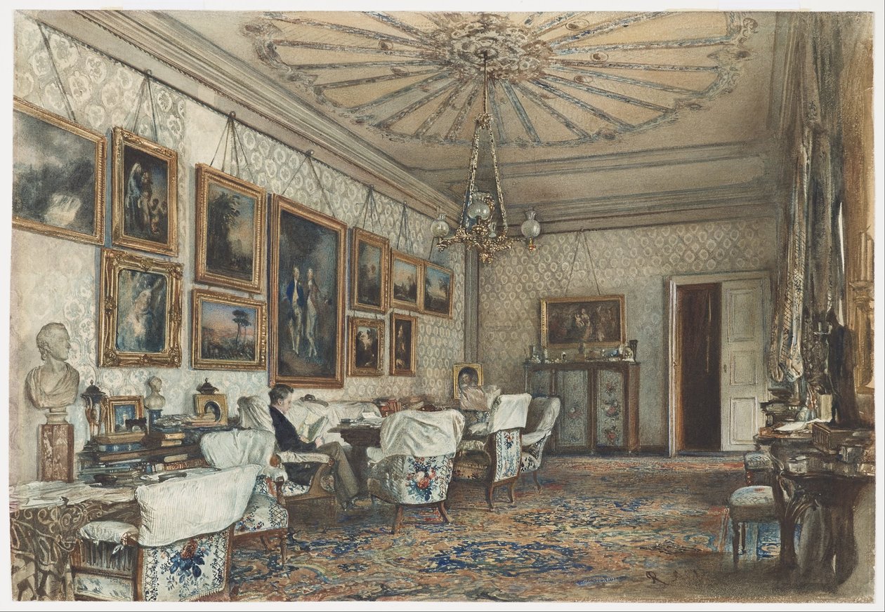 Salon i lejligheden hos grev Lanckoronski i Wien af Rudolf von Alt