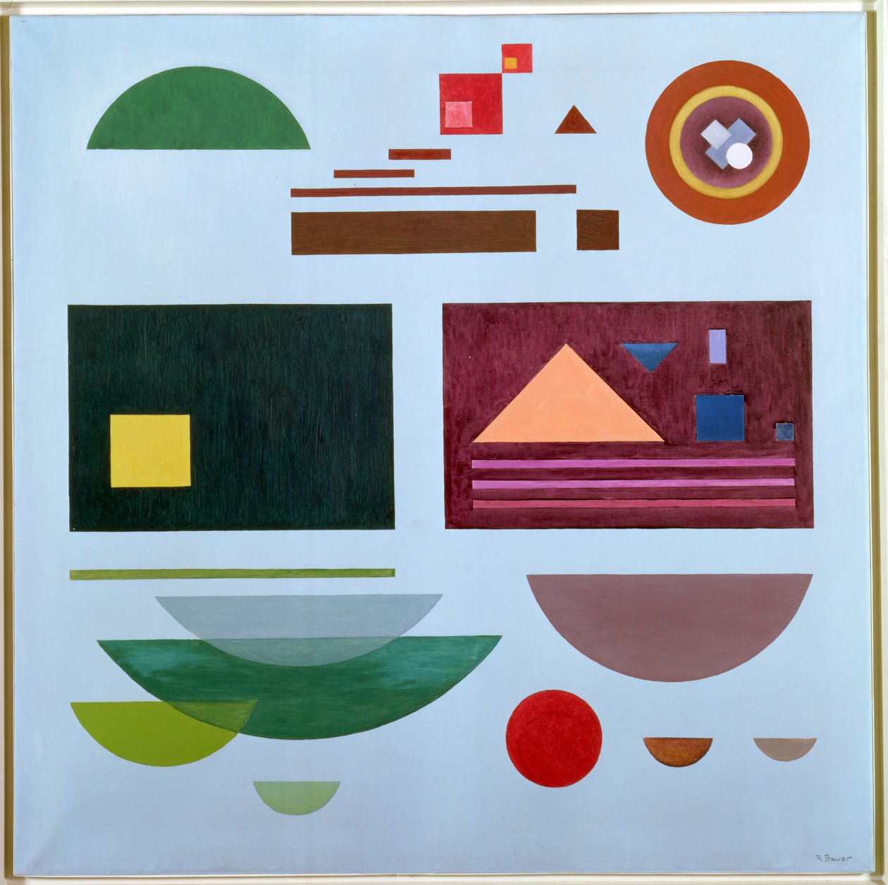 Yellow Square, ca. 1936-38 (olie på lærred) af Rudolf Bauer