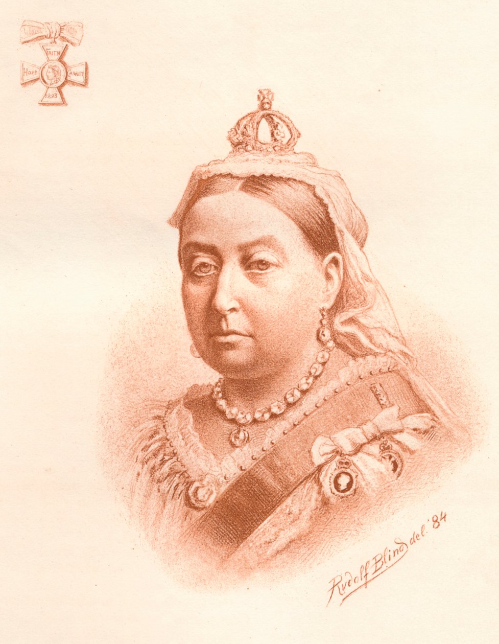Hendes Majestæt Dronningen, Indiens kejserinde, 1884 af Rudolf Blind