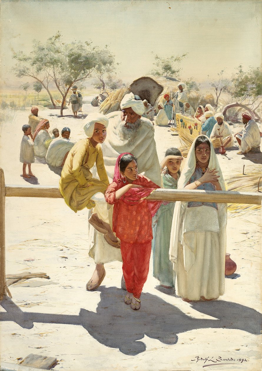 Et kig på toget, Indien, 1892 af Rudolf Der G. Swoboda