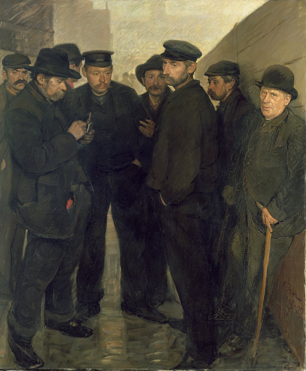 De arbejdsløse, ca. 1908-9 (olie på lærred) af Rudolf Jacob Zoller