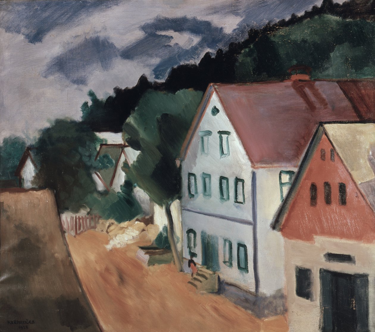 Vej i en landsby af Rudolf Kremlicka