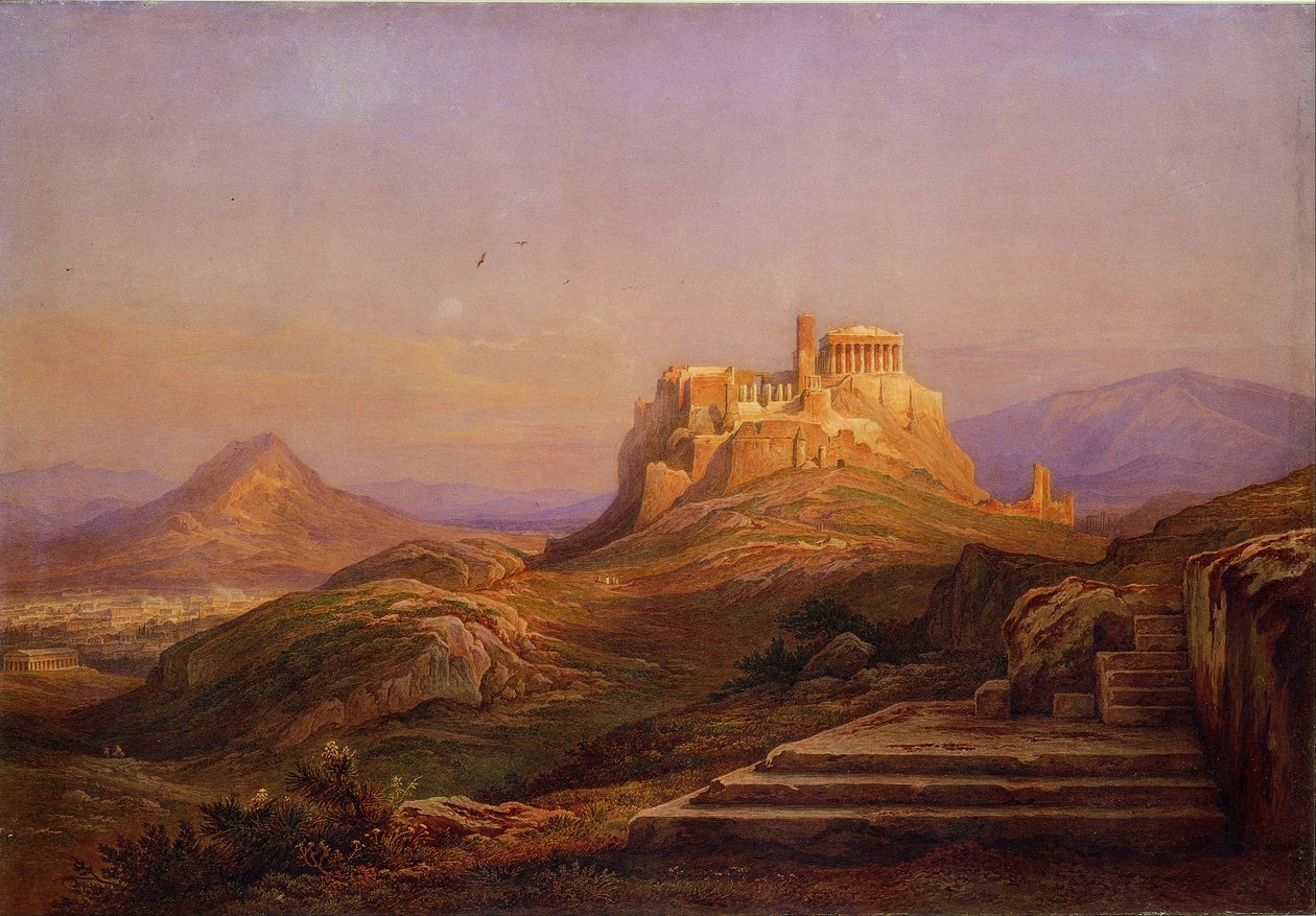 Udsigt over Akropolis fra Pnyx, 1863 af Rudolf Müller