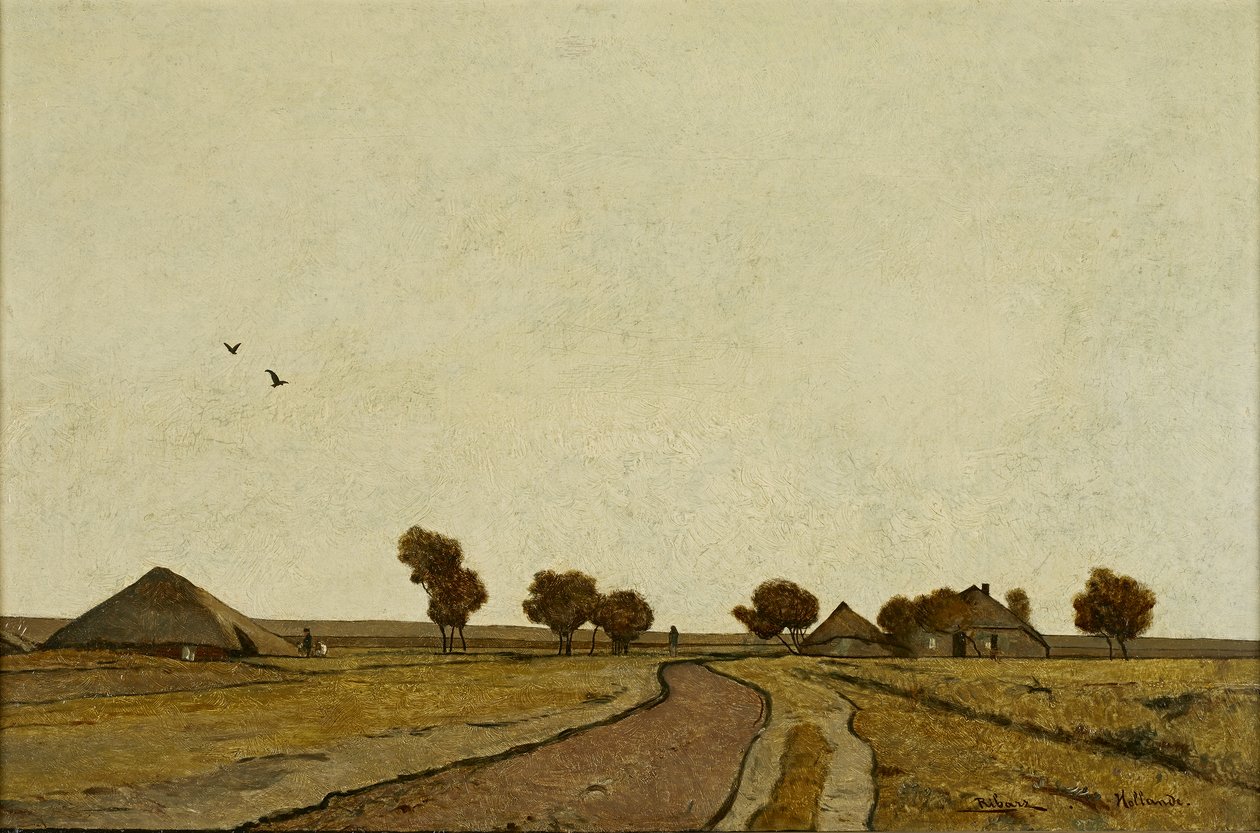 Hollandsk landskab med gårde af Rudolf Ribarz