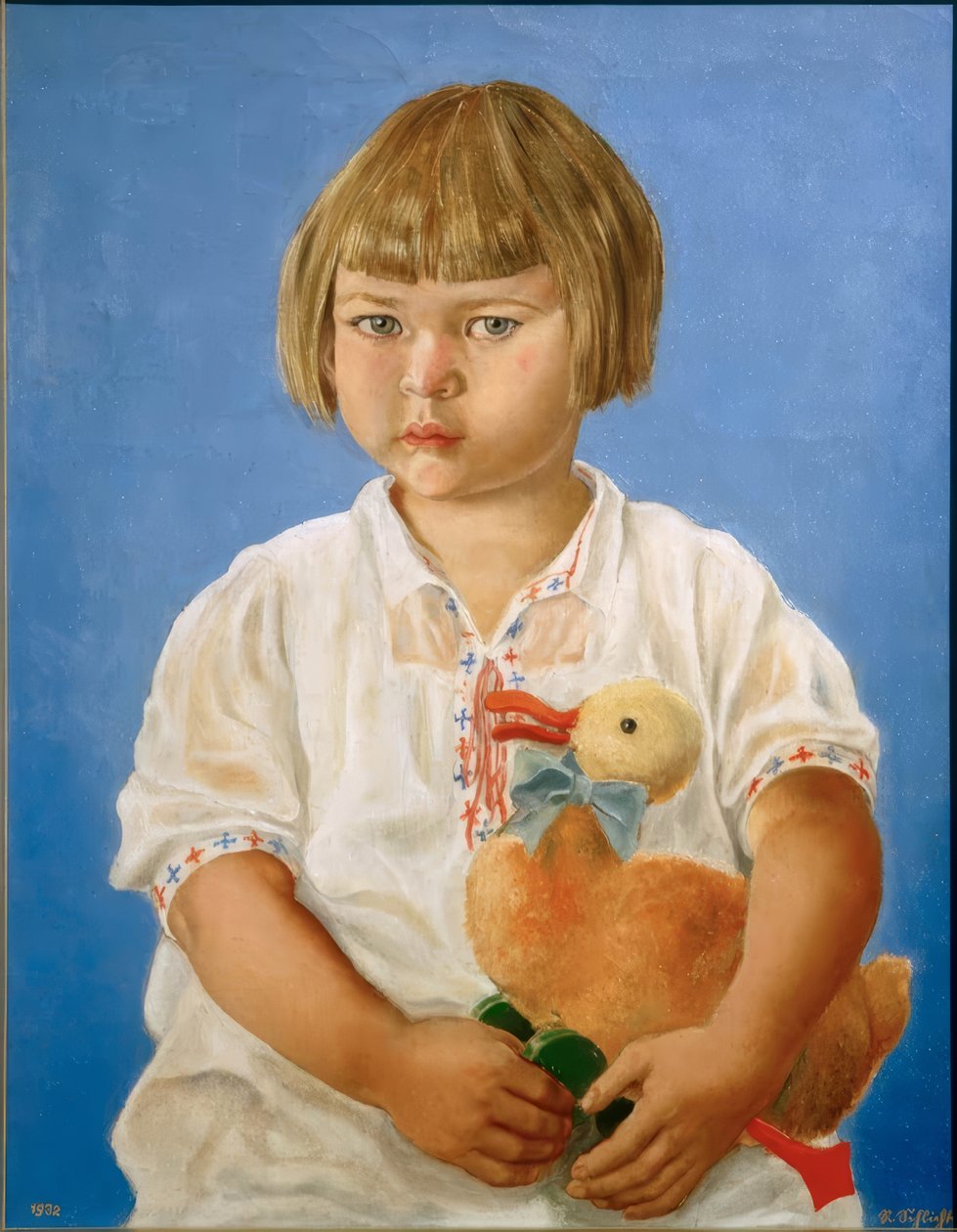 Portræt af en toårig pige af Rudolf Schlichter