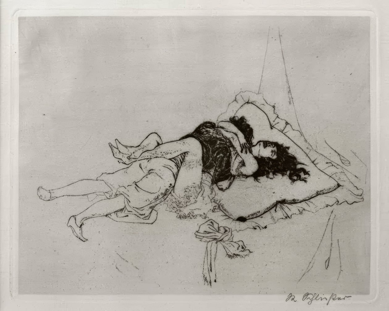 Kærlighedsscene i teltet af Rudolf Schlichter