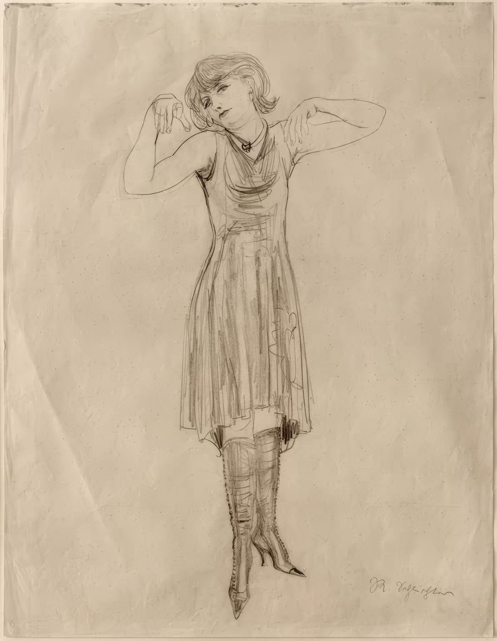 Stående i knapstøvler (Speedy) af Rudolf Schlichter