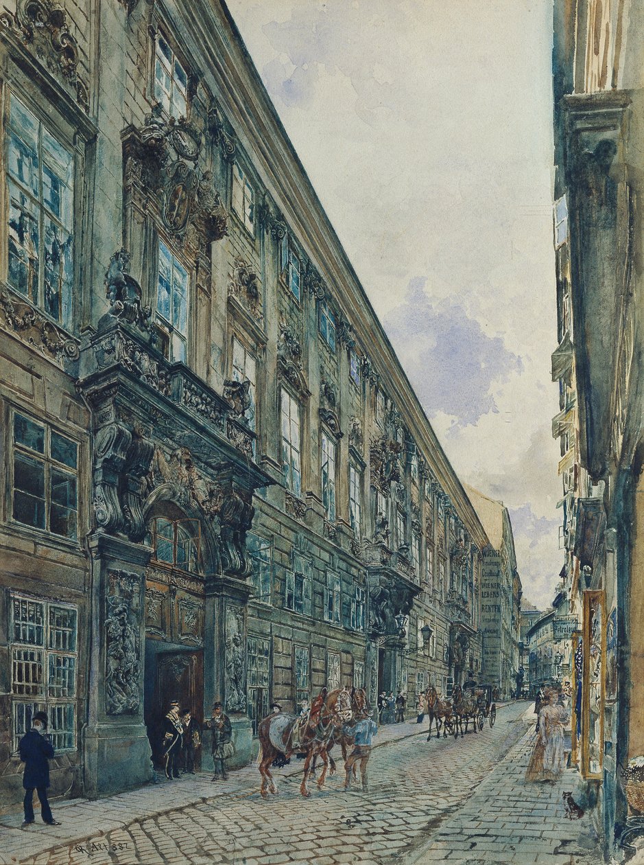 Prins Eugene af Savoyens vinterpalads på Himmelpfortgasse i Wien af Rudolf von Alt