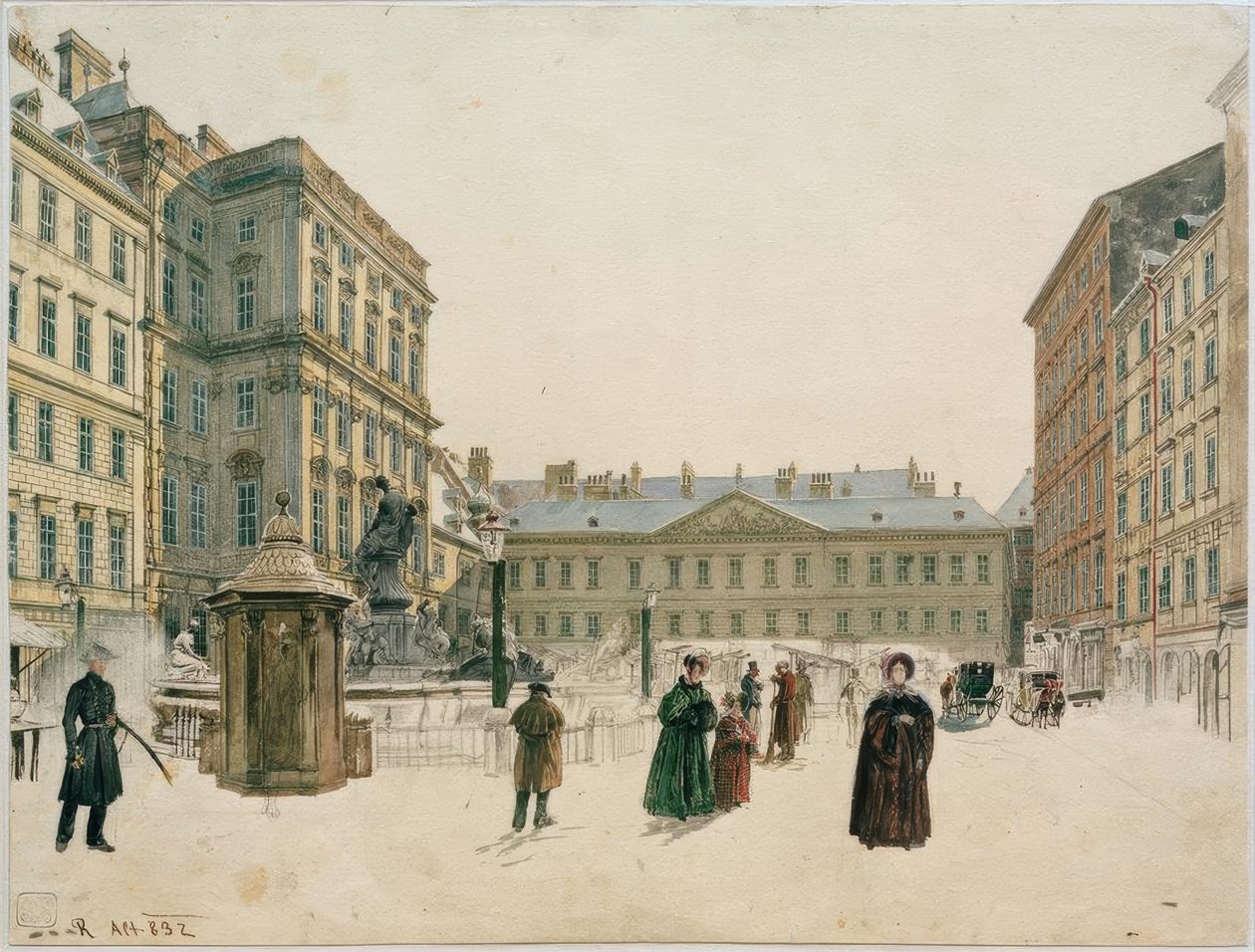 Det nye marked i Wien af Rudolf von Alt